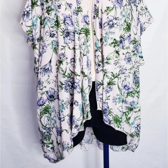 I Love JOAH Kimono Swimsuit Coverup Sheer Pink Floral - Picture 5 of 12
